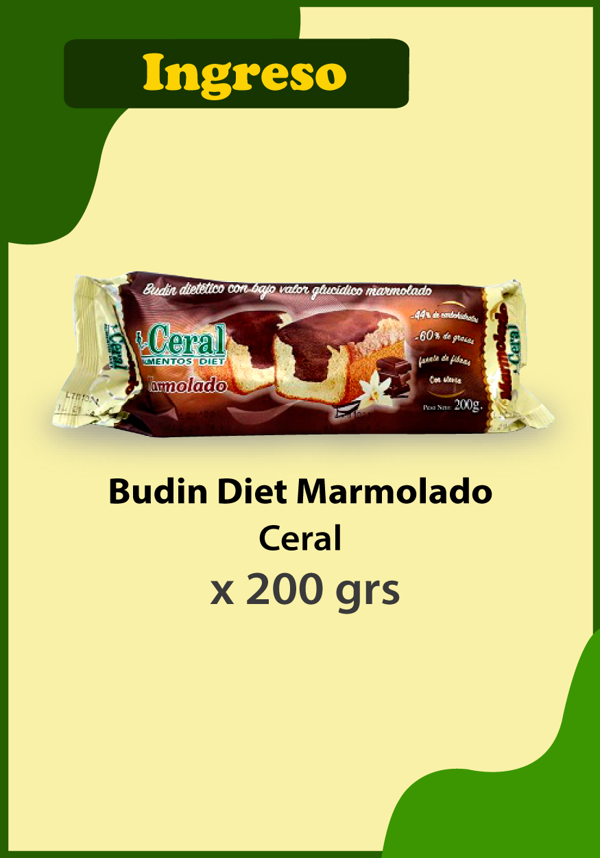 Novedades Productos Ceral - Budin Diet marmolado x 200 gr